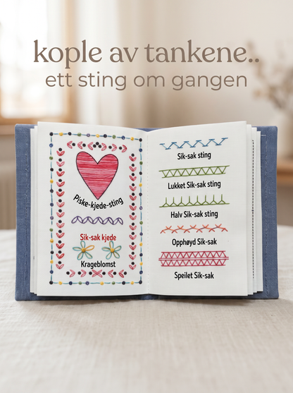 Stygna Broderisett for nybegynnere – komplett sett med ring, garn og nåler