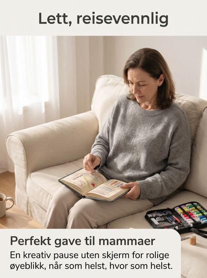 Stygna Broderisett for nybegynnere – komplett sett med ring, garn og nåler